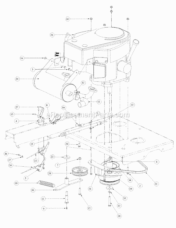 Kawasaki Engine Assembly Diagram and Parts List for M48-KW 53AB5DAV150-19-HP Cub Cadet Lawn Tractor
